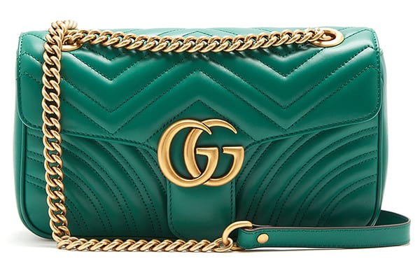 GG Marmont small quilted-leather shoulder bag in emerald green 